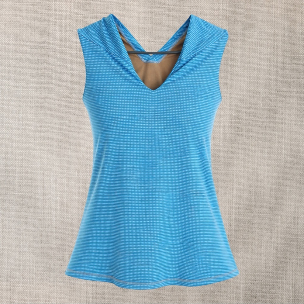 Lululemon Sleeveless V-Neck Top - Blue Gingham Plaid